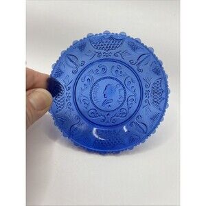 Antique HENRY CLAY Cobalt Blue Glass Cup Plate, LR 564, c. 1832